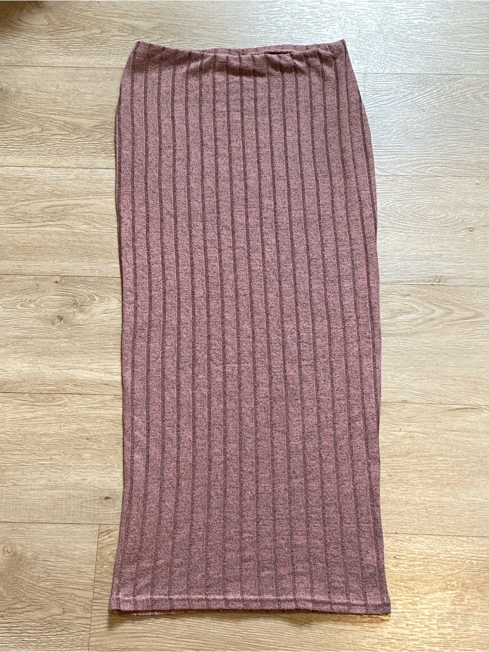 SHEIN Ribbed Maxi Skirt in Pink